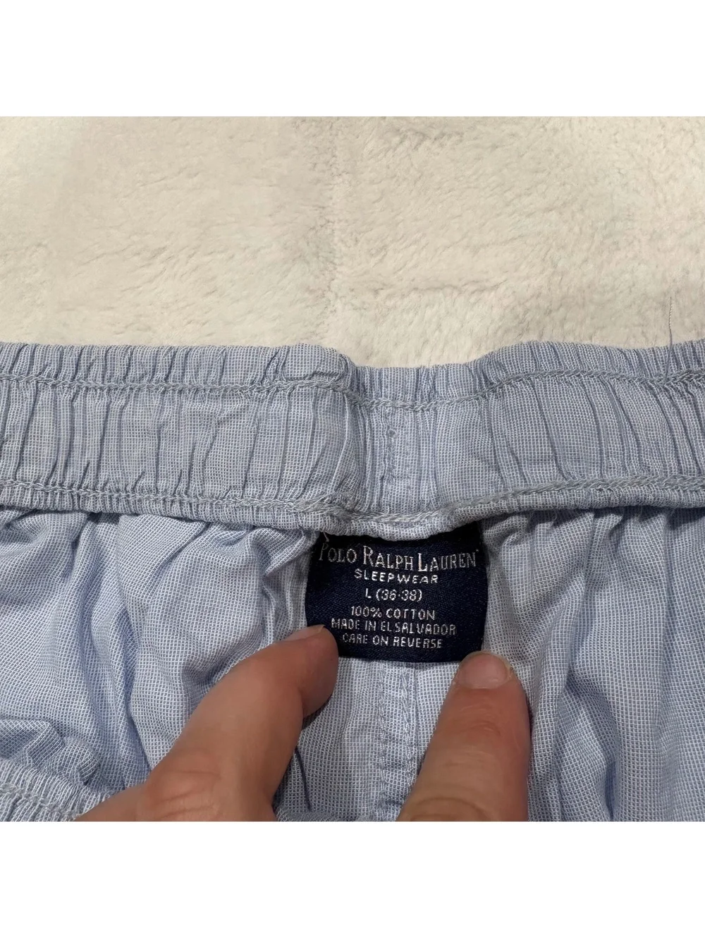 Polo Ralph Lauren Preppy Light Blue Cotton Sleepwear Pants Men's Large 36-38